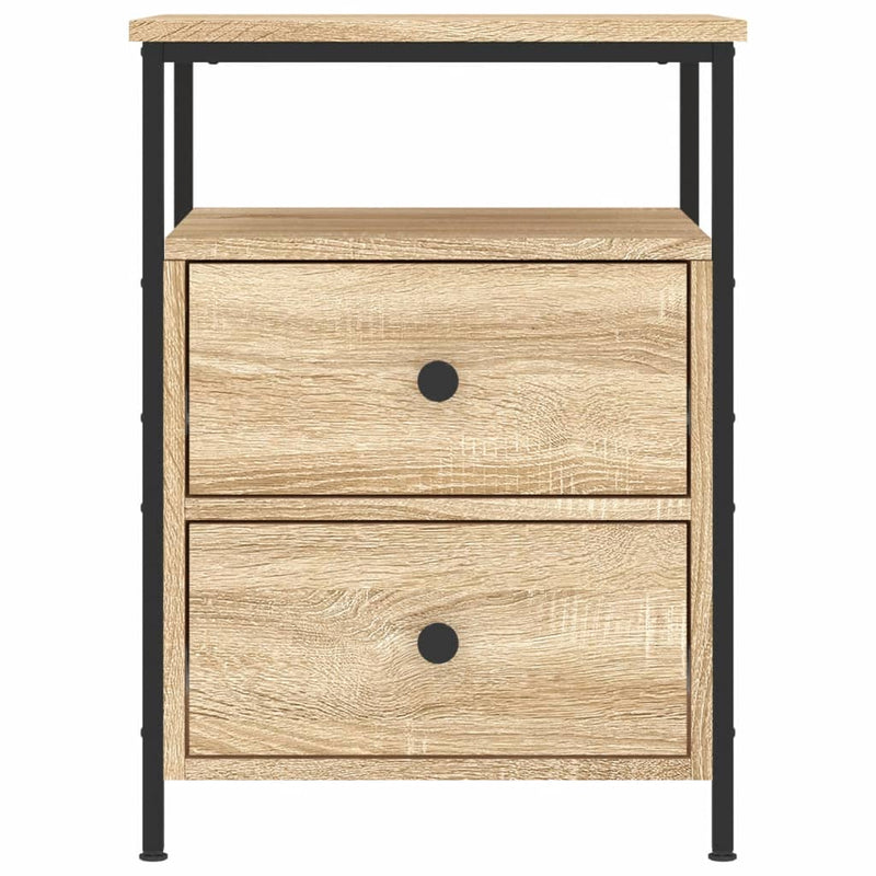 vidaXL 2 db sonoma tölgy színű szerelt fa éjjeliszekrény 44x45x60 cm