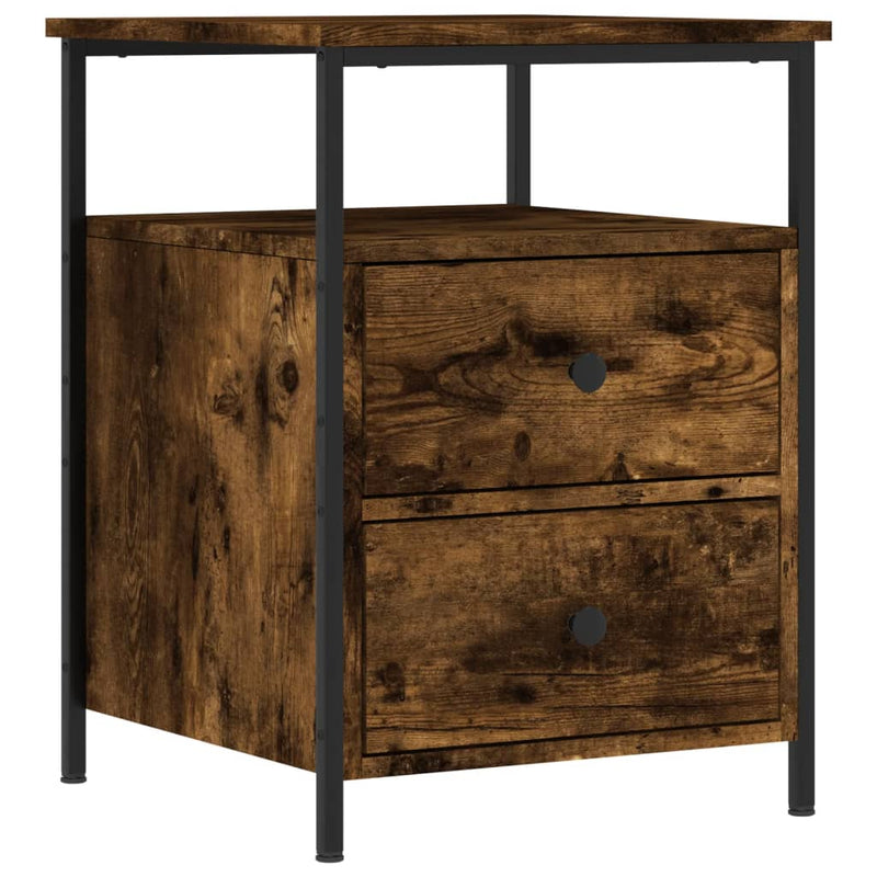 vidaXL 2 db füstös tölgy színű szerelt fa éjjeliszekrény 44x45x60 cm