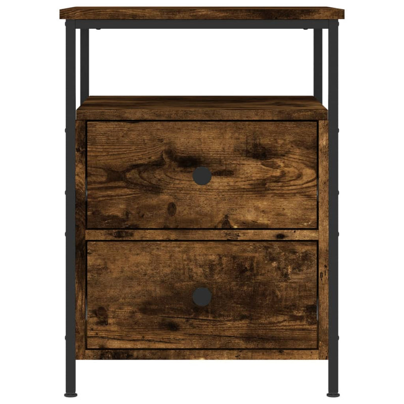 vidaXL 2 db füstös tölgy színű szerelt fa éjjeliszekrény 44x45x60 cm