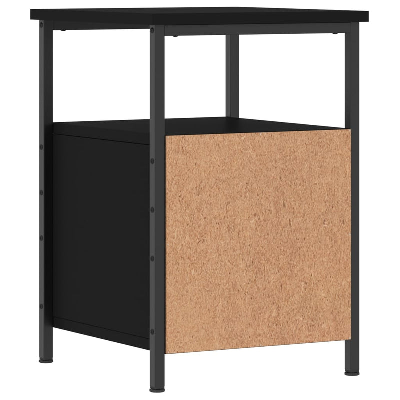 vidaXL fekete szerelt fa éjjeliszekrény 34x35,5x50 cm