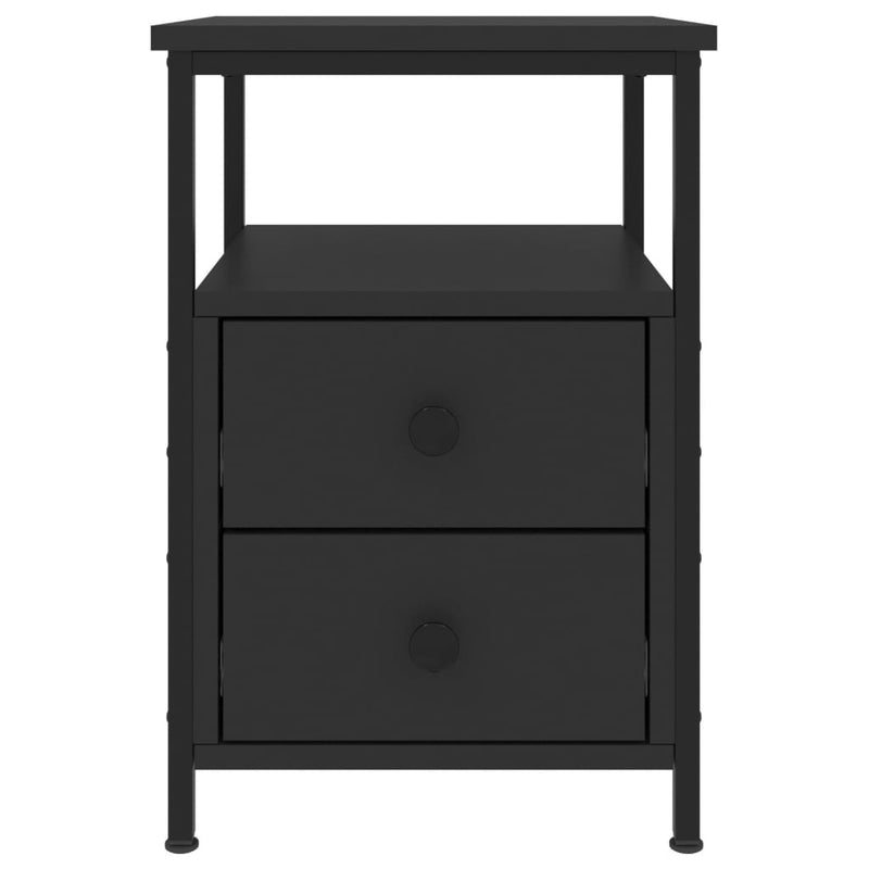 vidaXL 2 db fekete szerelt fa éjjeliszekrény 34x35,5x50 cm