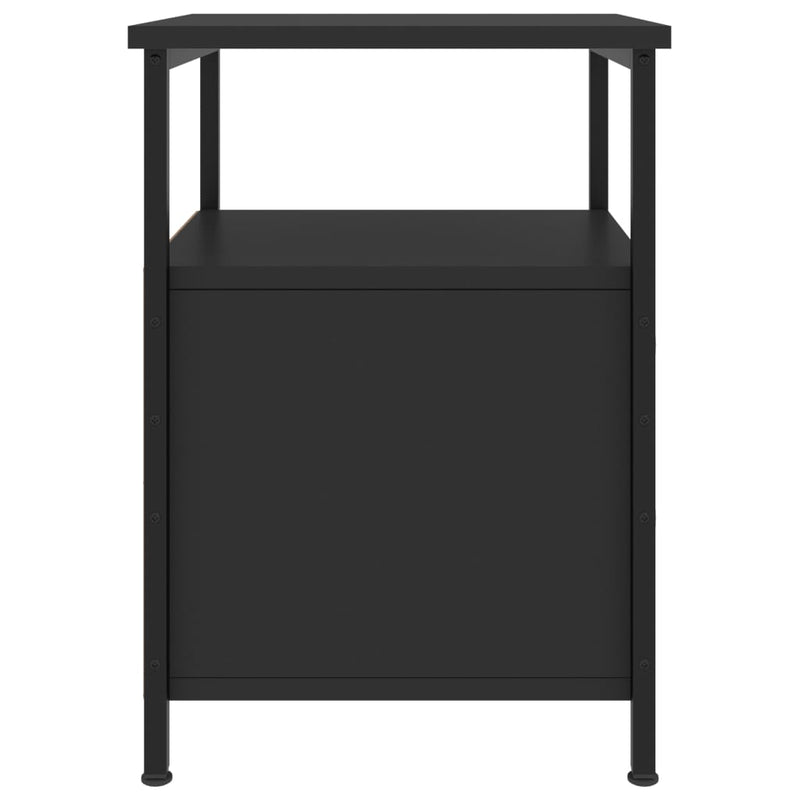 vidaXL 2 db fekete szerelt fa éjjeliszekrény 34x35,5x50 cm