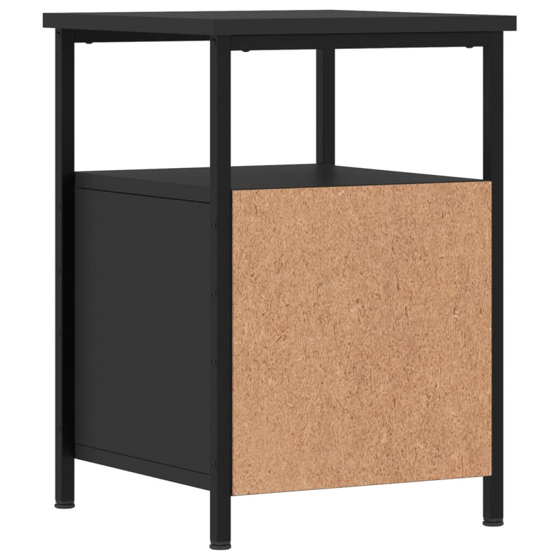 vidaXL 2 db fekete szerelt fa éjjeliszekrény 34x35,5x50 cm