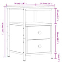 vidaXL sonoma tölgy színű szerelt fa éjjeliszekrény 34x35,5x50 cm