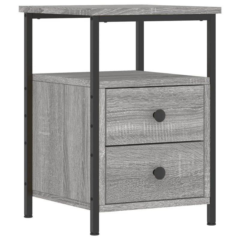 vidaXL 2 db szürke sonoma színű éjjeliszekrény 34x35,5x50 cm