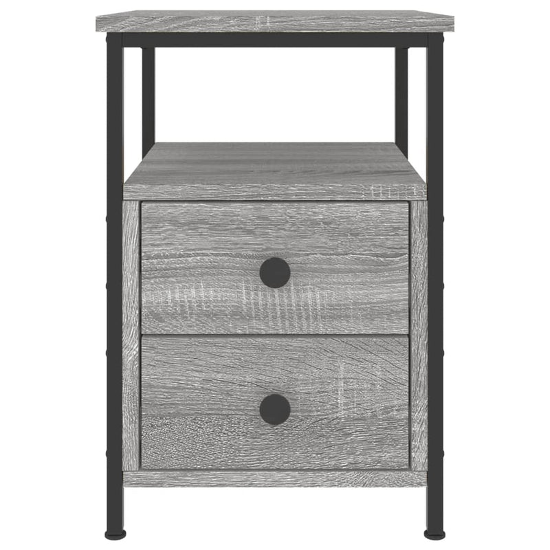 vidaXL 2 db szürke sonoma színű éjjeliszekrény 34x35,5x50 cm