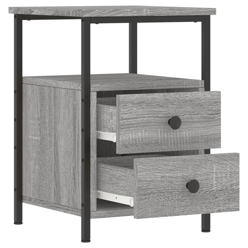 vidaXL 2 db szürke sonoma színű éjjeliszekrény 34x35,5x50 cm