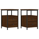 vidaXL 2 db barna tölgyszínű szerelt fa éjjeliszekrény 34x35,5x50 cm