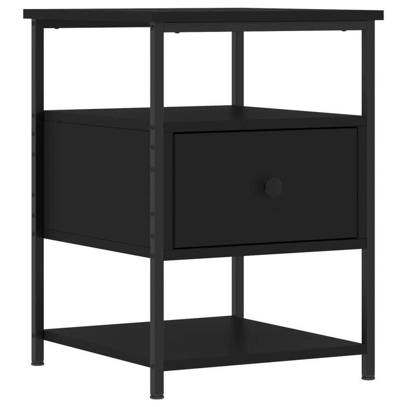 vidaXL 2 db fekete szerelt fa éjjeliszekrény 40x42x56 cm