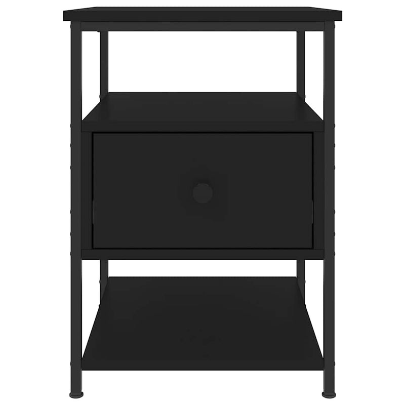vidaXL 2 db fekete szerelt fa éjjeliszekrény 40x42x56 cm