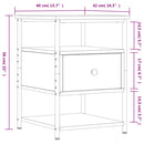 vidaXL füstös tölgy színű szerelt fa éjjeliszekrény 40x42x56 cm
