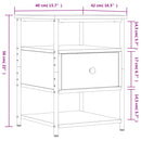 vidaXL szürke sonoma színű szerelt fa éjjeliszekrény 40x42x56 cm