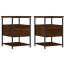 vidaXL 2 db barna tölgyszínű szerelt fa éjjeliszekrény 40x42x56 cm