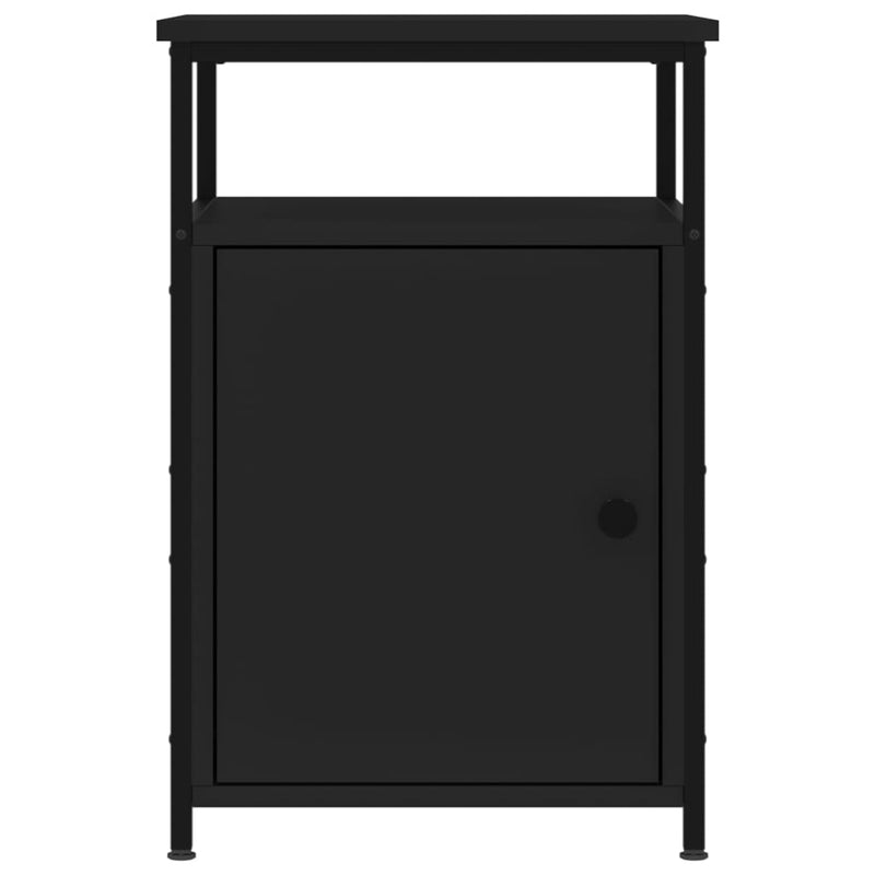 vidaXL 2 db fekete szerelt fa éjjeliszekrény 40 x 42 x 60 cm