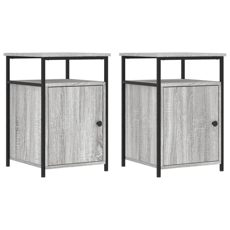vidaXL 2 db szürke sonoma színű szerelt fa éjjeliszekrény 40x42x60 cm