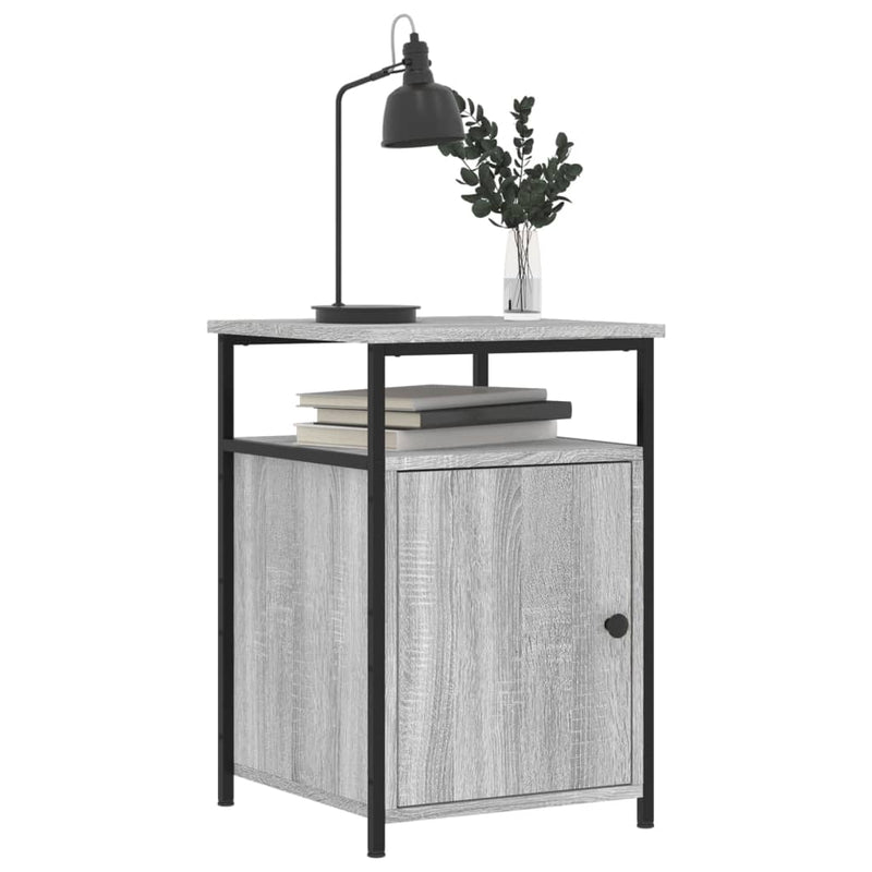 vidaXL 2 db szürke sonoma színű szerelt fa éjjeliszekrény 40x42x60 cm