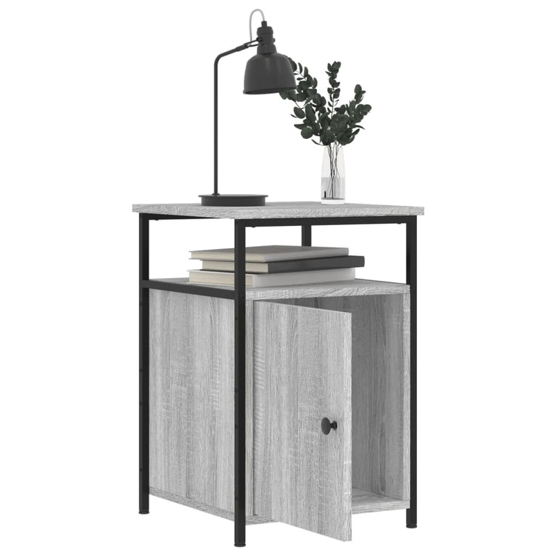 vidaXL 2 db szürke sonoma színű szerelt fa éjjeliszekrény 40x42x60 cm