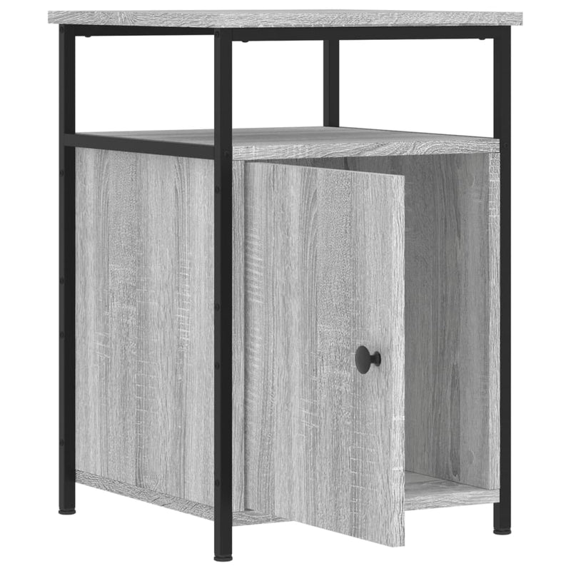 vidaXL 2 db szürke sonoma színű szerelt fa éjjeliszekrény 40x42x60 cm