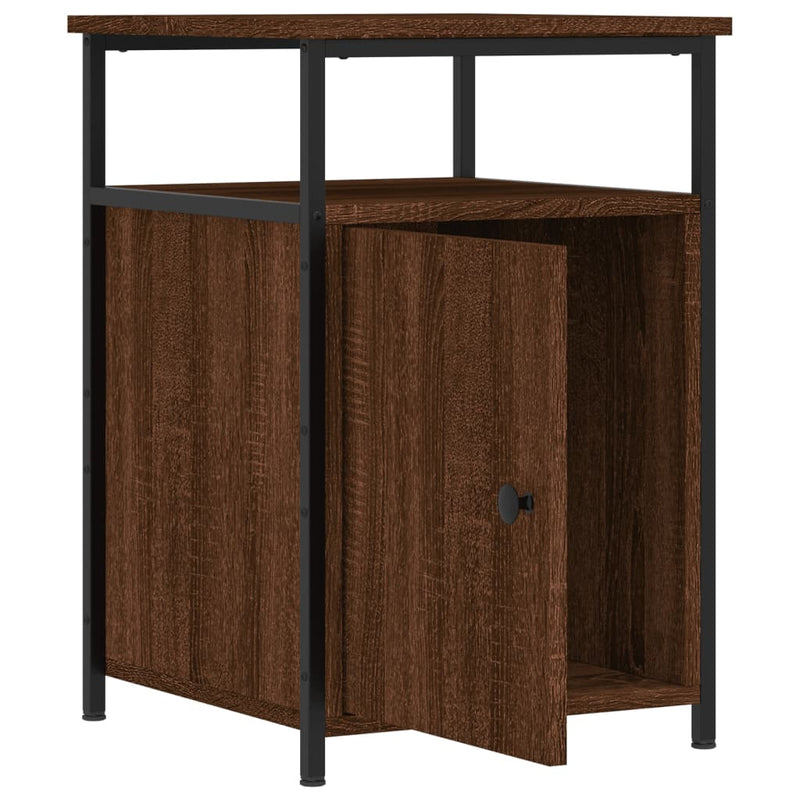 vidaXL 2 db barna tölgyszínű szerelt fa éjjeliszekrény 40 x 42 x 60 cm