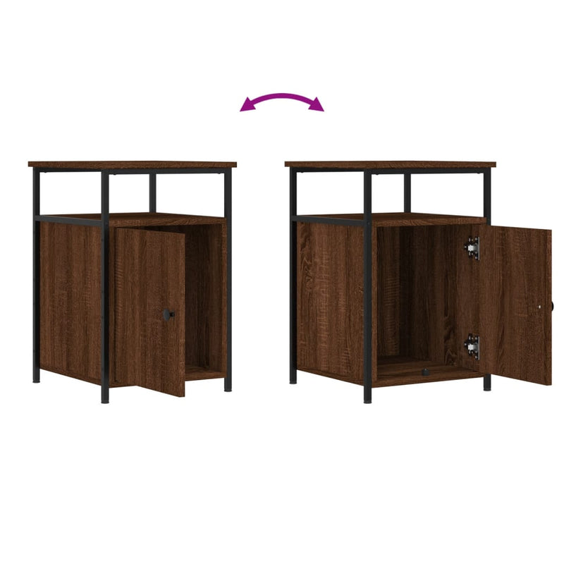 vidaXL 2 db barna tölgyszínű szerelt fa éjjeliszekrény 40 x 42 x 60 cm