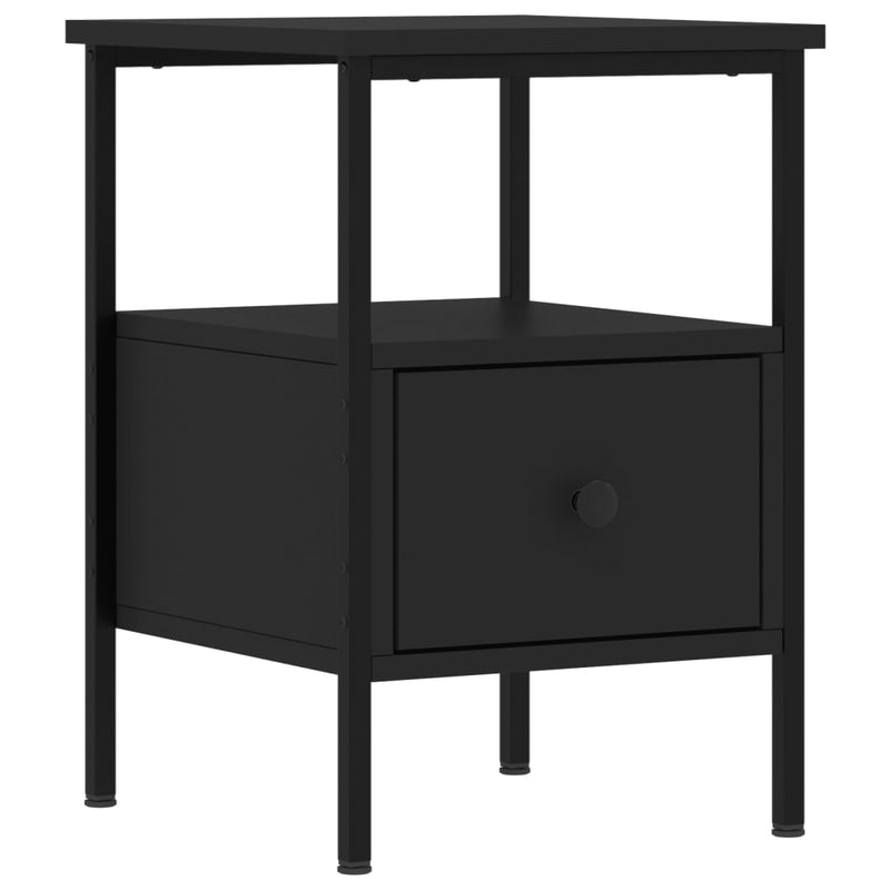 vidaXL 2 db fekete szerelt fa éjjeliszekrény 34x36x50 cm