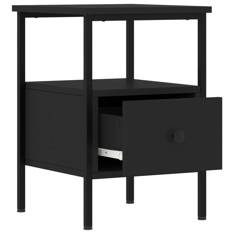 vidaXL 2 db fekete szerelt fa éjjeliszekrény 34x36x50 cm