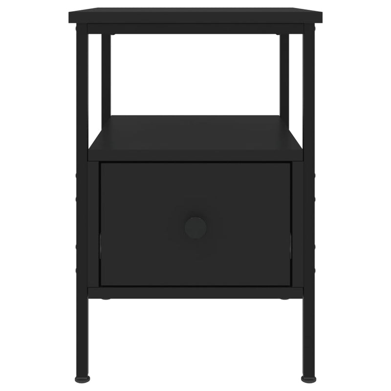 vidaXL 2 db fekete szerelt fa éjjeliszekrény 34x36x50 cm