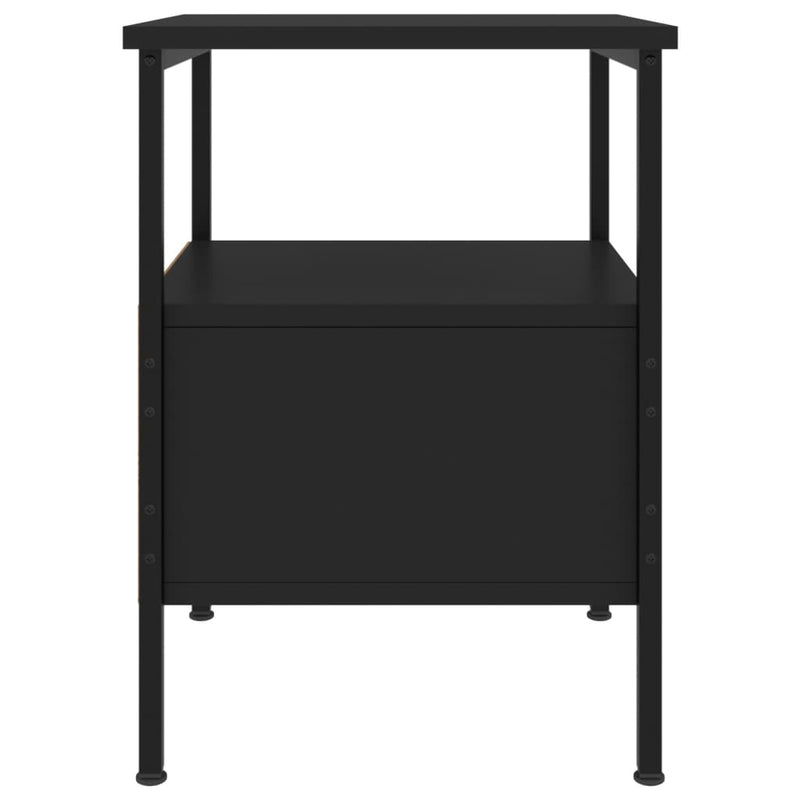 vidaXL 2 db fekete szerelt fa éjjeliszekrény 34x36x50 cm
