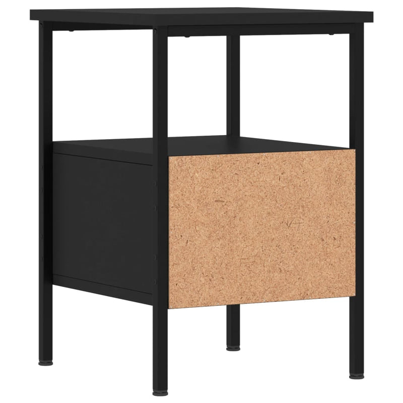 vidaXL 2 db fekete szerelt fa éjjeliszekrény 34x36x50 cm