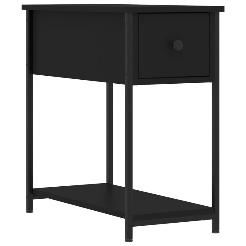 vidaXL fekete szerelt fa éjjeliszekrény 30x60x60 cm