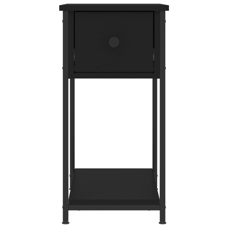 vidaXL fekete szerelt fa éjjeliszekrény 30x60x60 cm