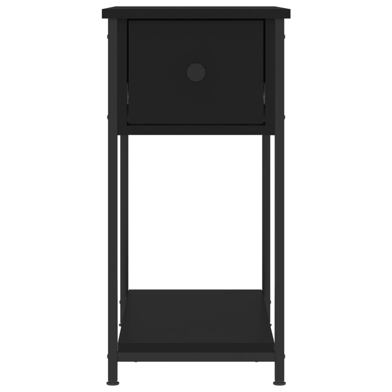 vidaXL 2 db fekete szerelt fa éjjeliszekrény 30x60x60 cm