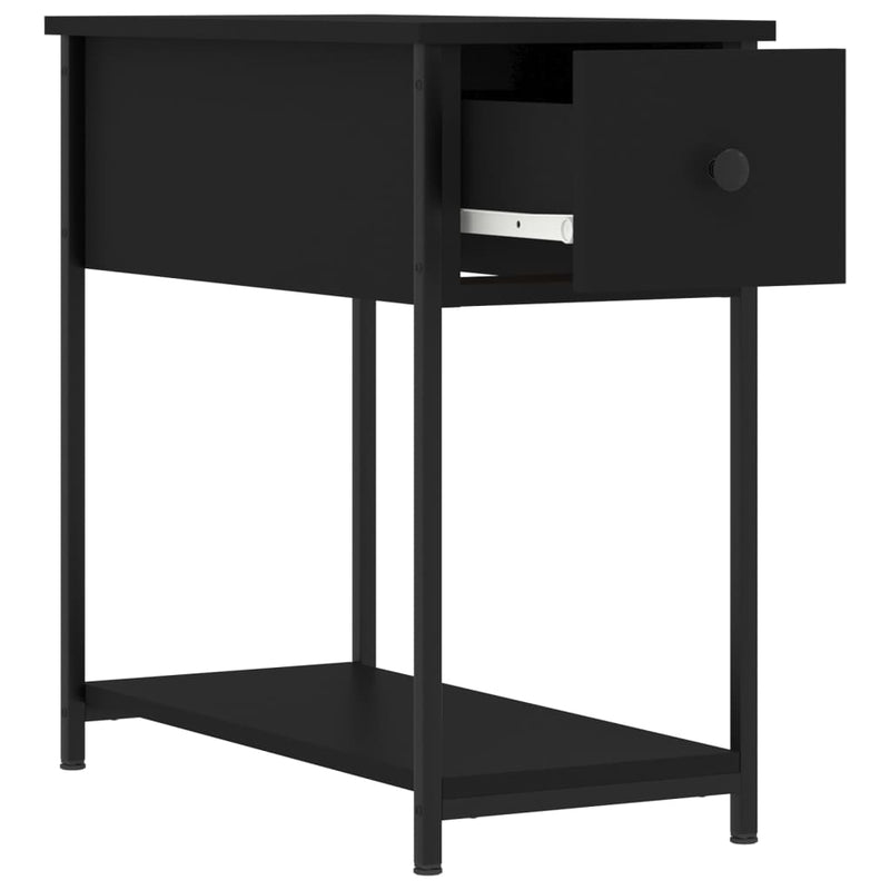 vidaXL 2 db fekete szerelt fa éjjeliszekrény 30x60x60 cm