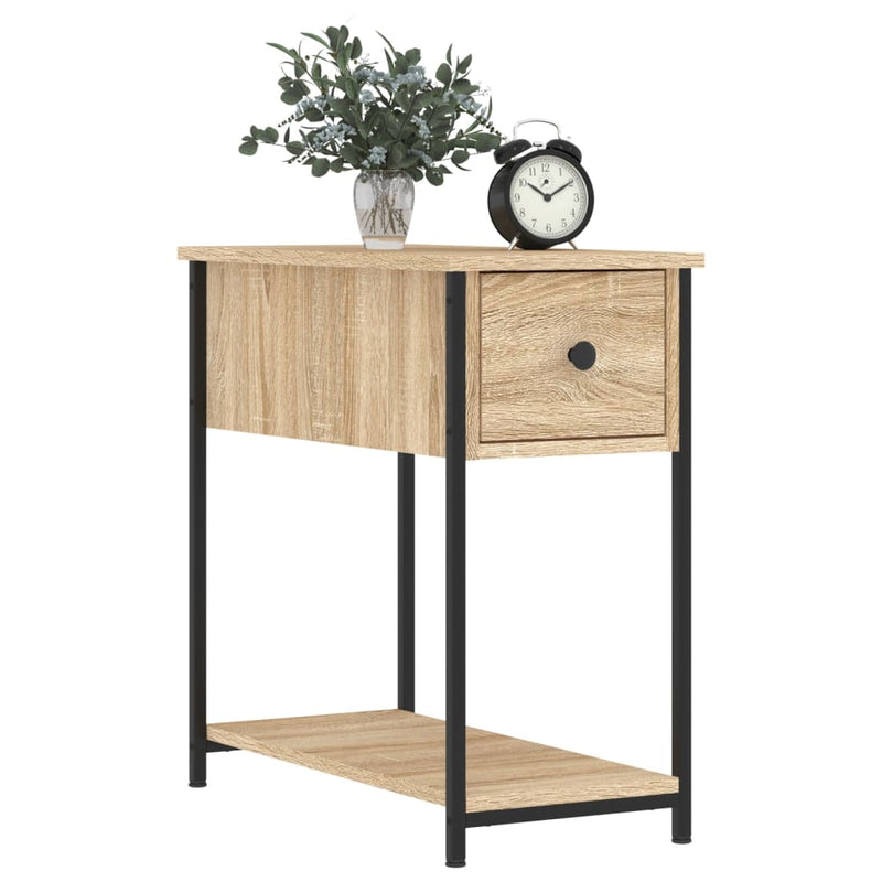 vidaXL 2 db sonoma tölgy színű szerelt fa éjjeliszekrény 30x60x60 cm