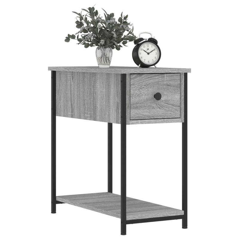 vidaXL 2 db szürke-sonoma színű szerelt fa éjjeliszekrény 30x60x60 cm