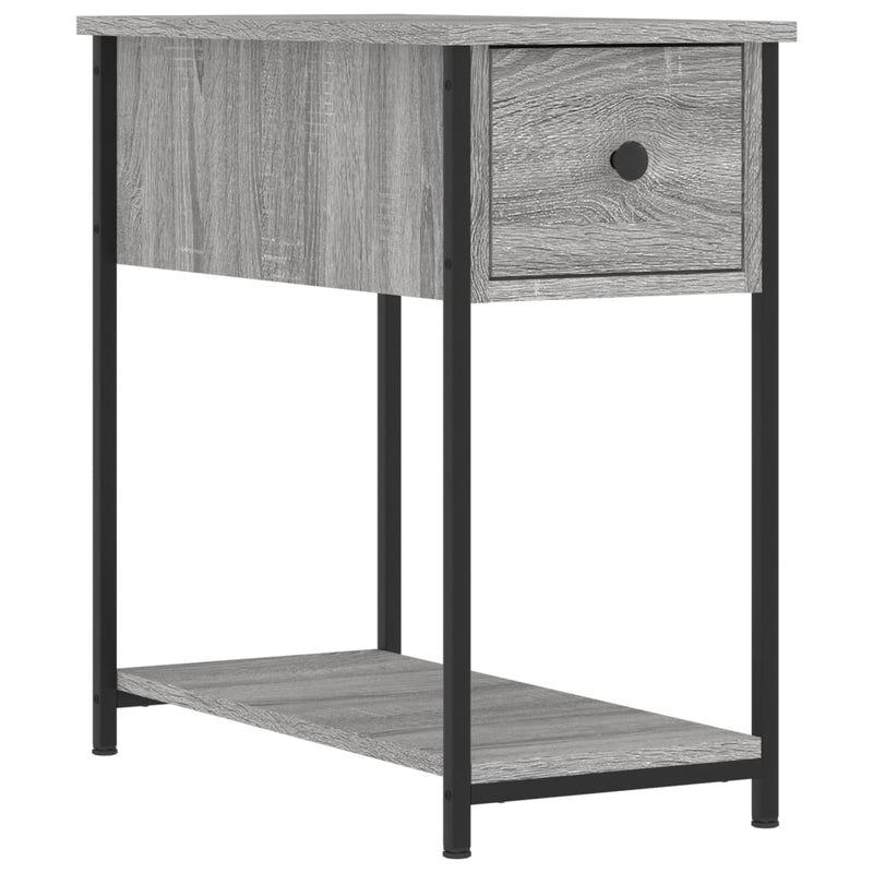 vidaXL 2 db szürke-sonoma színű szerelt fa éjjeliszekrény 30x60x60 cm