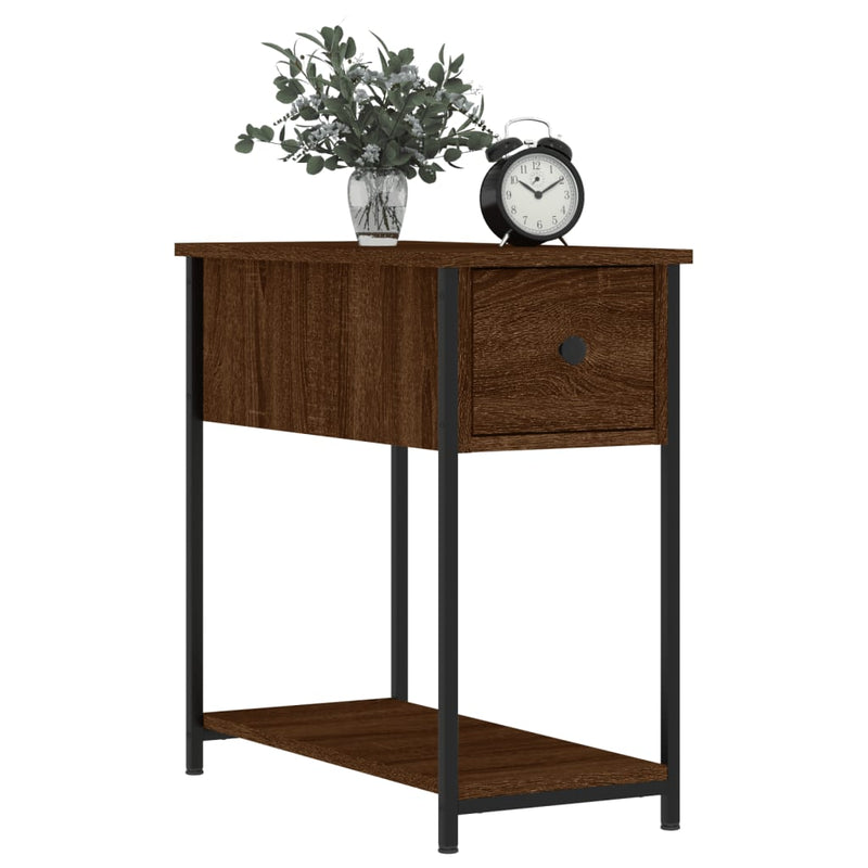 vidaXL 2 db barna tölgyszínű szerelt fa éjjeliszekrény 30x60x60 cm