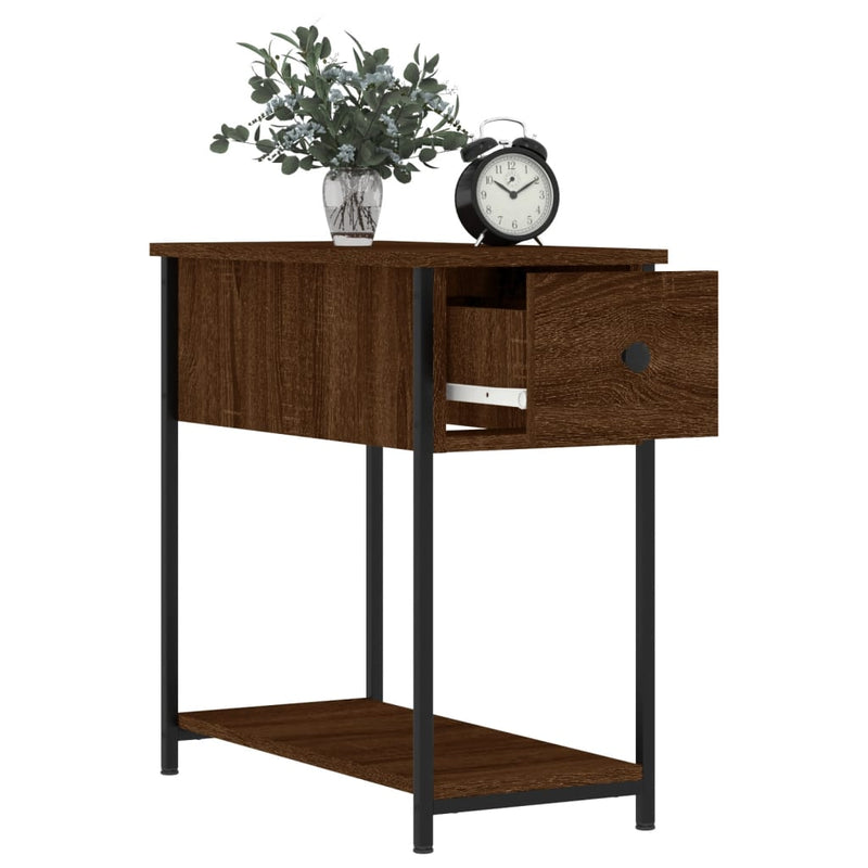 vidaXL 2 db barna tölgyszínű szerelt fa éjjeliszekrény 30x60x60 cm