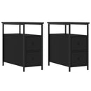 vidaXL 2 db fekete szerelt fa éjjeliszekrény 30x60x60 cm