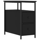 vidaXL 2 db fekete szerelt fa éjjeliszekrény 30x60x60 cm