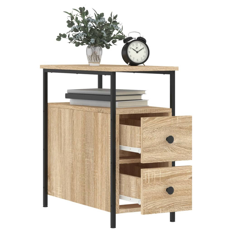 vidaXL 2 db sonoma tölgy színű szerelt fa éjjeliszekrény 30x60x60 cm