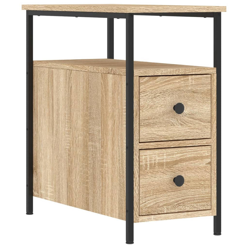 vidaXL 2 db sonoma tölgy színű szerelt fa éjjeliszekrény 30x60x60 cm