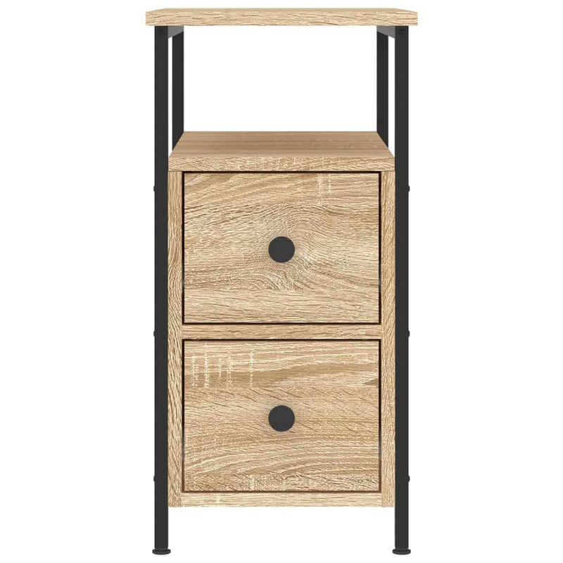 vidaXL 2 db sonoma tölgy színű szerelt fa éjjeliszekrény 30x60x60 cm
