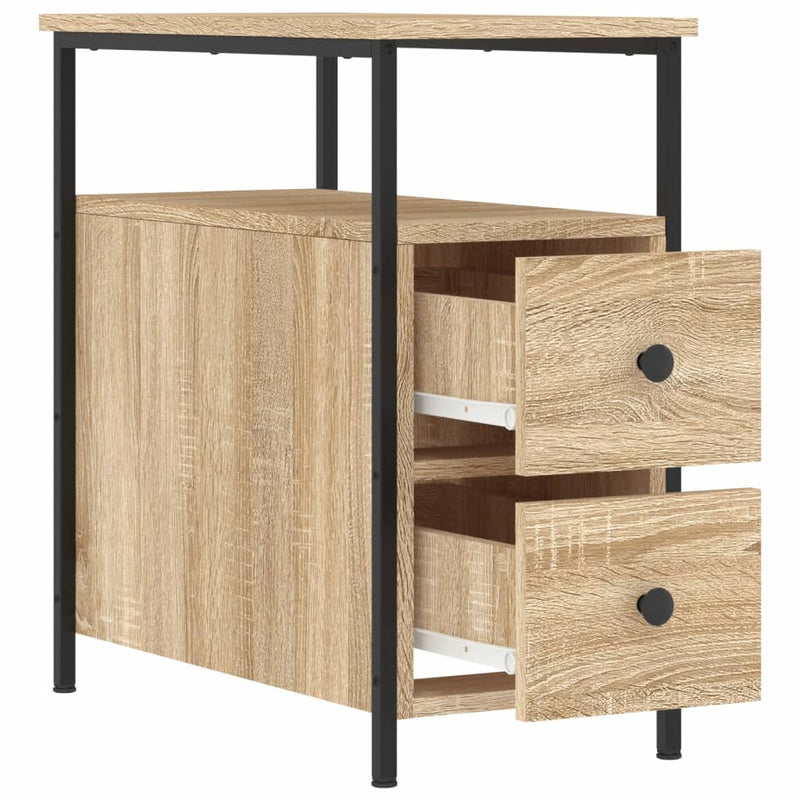 vidaXL 2 db sonoma tölgy színű szerelt fa éjjeliszekrény 30x60x60 cm