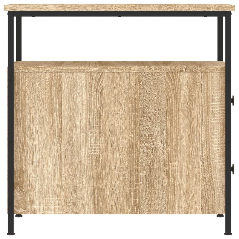 vidaXL 2 db sonoma tölgy színű szerelt fa éjjeliszekrény 30x60x60 cm