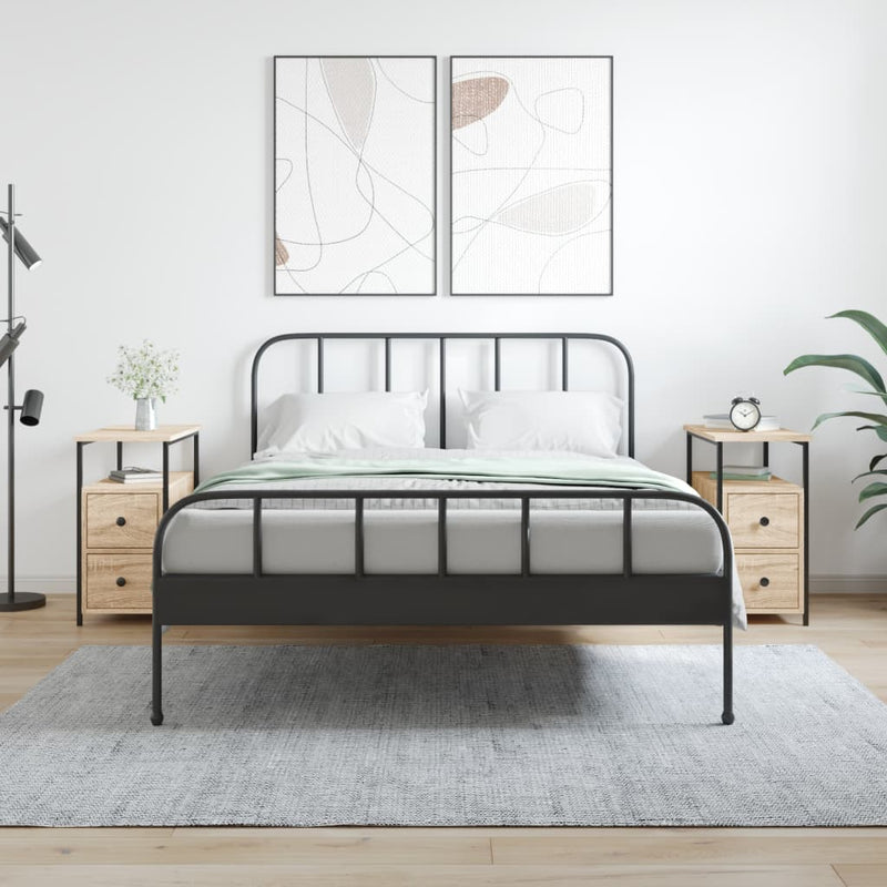 vidaXL 2 db sonoma tölgy színű szerelt fa éjjeliszekrény 30x60x60 cm