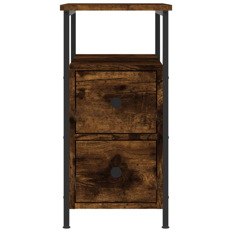 vidaXL 2 db füstös tölgy színű szerelt fa éjjeliszekrény 30x60x60 cm