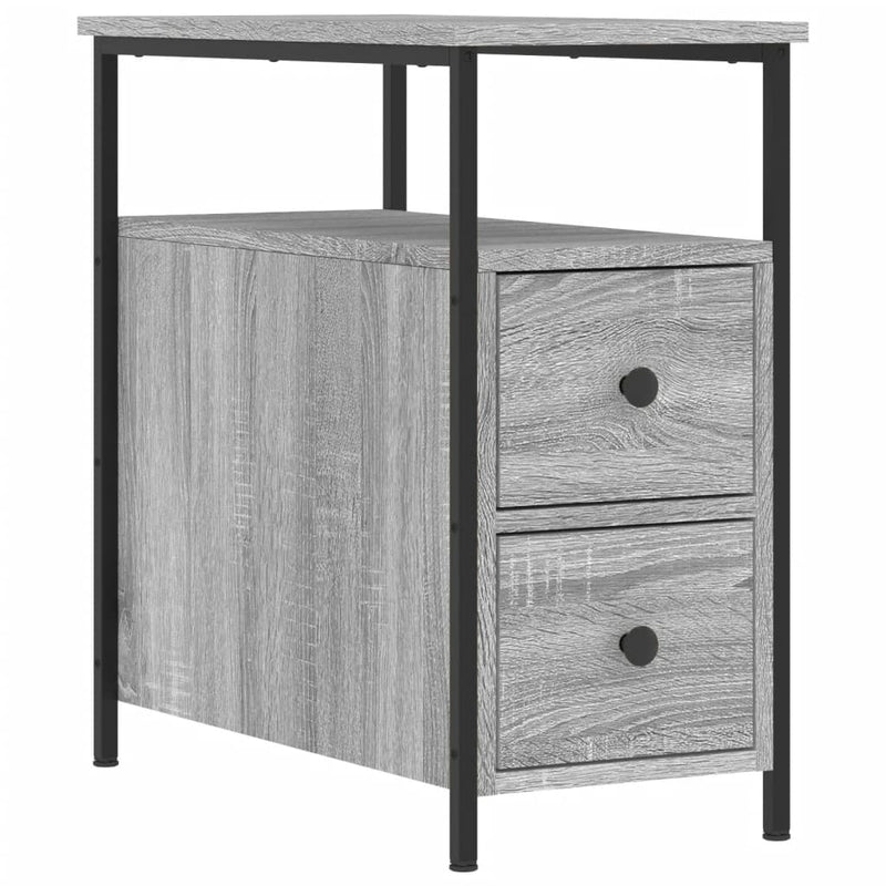 vidaXL szürke sonoma színű szerelt fa éjjeliszekrény 30x60x60 cm