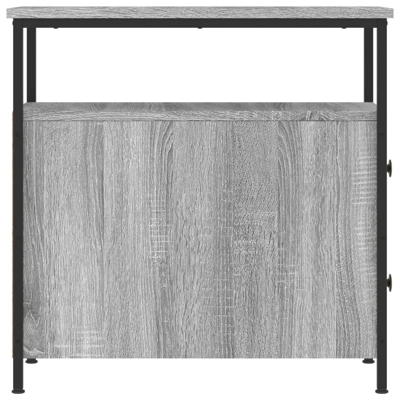 vidaXL 2 db szürke-sonoma színű szerelt fa éjjeliszekrény 30x60x60 cm