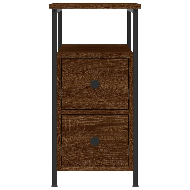vidaXL 2 db barna tölgyszínű szerelt fa éjjeliszekrény 30x60x60 cm